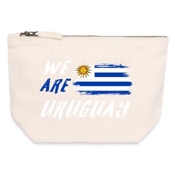 Wir sind Uruguay - Canvas Reißverschluss-Täschchen (12 x 13 cm) - Naturweiß - Vorne