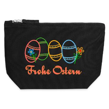 Ostern - Canvas Reißverschluss-Täschchen (12 x 13 cm) - Schwarz - Vorne