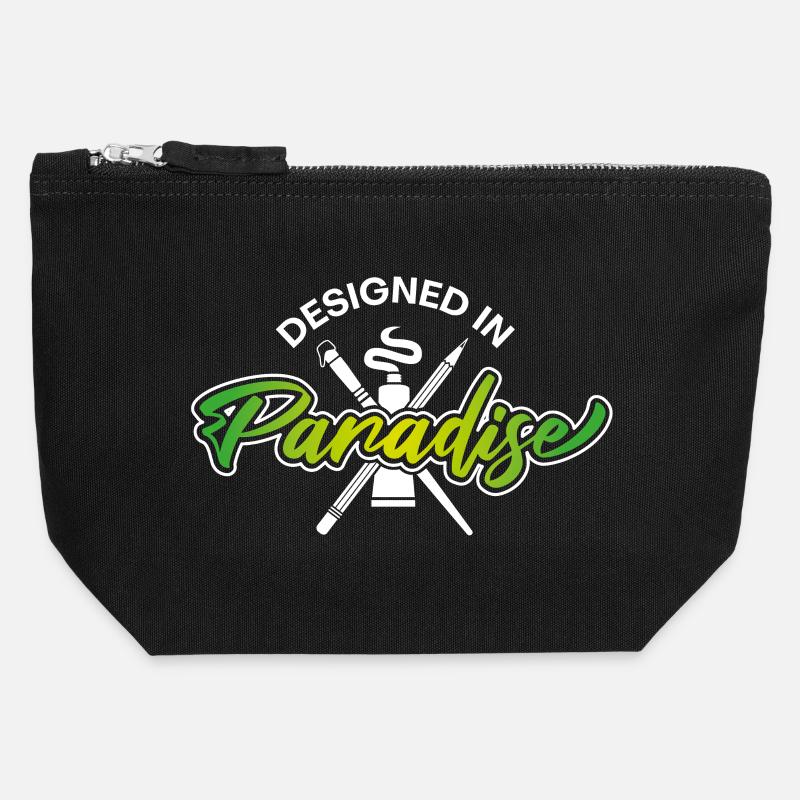 Designed in Paradise - Canvas Zip Pouch 12 x 13 cm - black