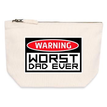 Worst Dad Ever Funny Sarcastic Father's Day Dad - Canvas Zip Pouch 12 x 13 cm - nature - Front