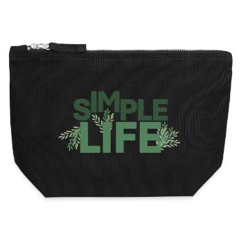 Simple Life - Green - Canvas Zip Pouch 12 x 13 cm - black - Front