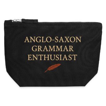 Alphabet runique anglais ancien - Pochette zippée en toile 12 x 13 cm - noir - Devant