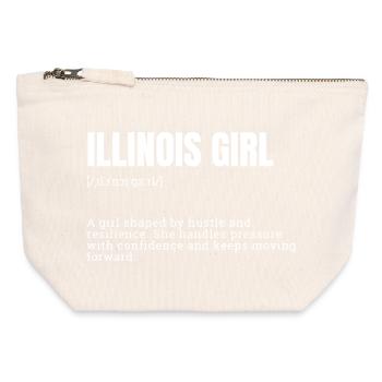 Illinois Girl Hustle Resilience - Canvas Reißverschluss-Täschchen (12 x 13 cm) - Naturweiß - Vorne