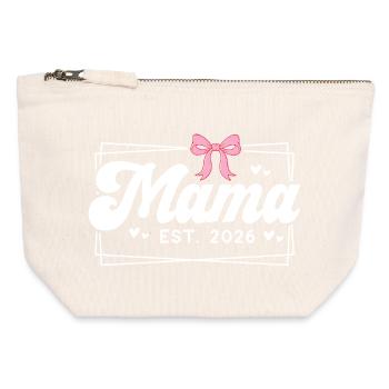mama est 2026 - Canvas Reißverschluss-Täschchen (12 x 13 cm) - Naturweiß - Vorne
