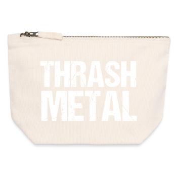 Typographie du thrash metal grunge - Pochette zippée en toile 12 x 13 cm - blanc naturel - Devant