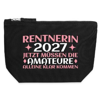 Rentnerin 2027 Abschied Kollegin Lustig - Canvas Reißverschluss-Täschchen (12 x 13 cm) - Schwarz - Vorne