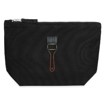 Vintage Paint Brushes - Canvas Zip Pouch 12 x 13 cm - black - Front