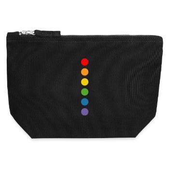 Regenbogen rounds - Canvas Reißverschluss-Täschchen (12 x 13 cm) - Schwarz - Vorne