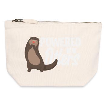 Powered by Sea Otter Cartoon - Canvas Zip Pouch 12 x 13 cm - nature - Front