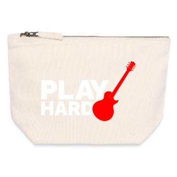 Play Hard - Canvas Reißverschluss-Täschchen (12 x 13 cm) - Naturweiß - Vorne