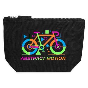 Neon Abstract Bicycle Motion - Canvas Zip Pouch 12 x 13 cm - black - Front