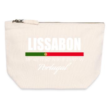 Lissabon - Canvas Reißverschluss-Täschchen (12 x 13 cm) - Naturweiß - Vorne