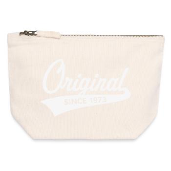 Original Since 1973 (Year of Birth, Birthday / W) - Canvas Zip Pouch 12 x 13 cm - nature - Front