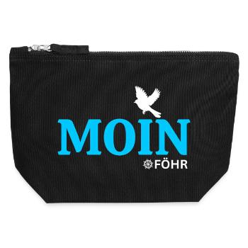 Moin Föhr - Maritime North Sea Island Design - Canvas Zip Pouch 12 x 13 cm - black - Front