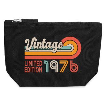 1976 Anniversary 1976 50 Years - Canvas Zip Pouch 12 x 13 cm - black - Front