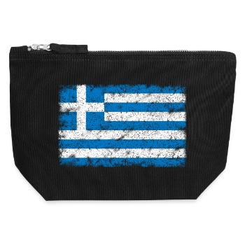 Grèce - Pochette zippée en toile 12 x 13 cm - noir - Devant