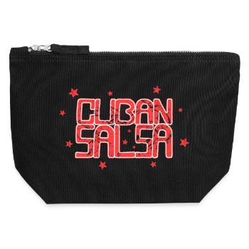 Cuban Salsa Rueda Timba Dancing - Canvas Zip Pouch 12 x 13 cm - black - Front