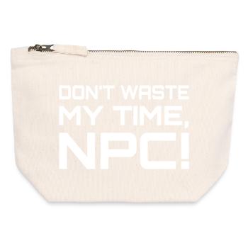 PNJ hors du chemin - Pochette zippée en toile 12 x 13 cm - blanc naturel - Devant