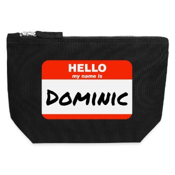Hello My Name Is Dominic Etikett Namensschild - Canvas Reißverschluss-Täschchen (12 x 13 cm) - Schwarz - Vorne