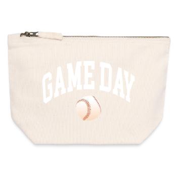 Fan de baseball le jour du match - Pochette zippée en toile 12 x 13 cm - blanc naturel - Devant