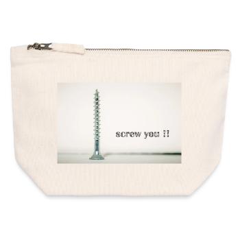 screw you - Canvas Zip Pouch 12 x 13 cm - nature - Front