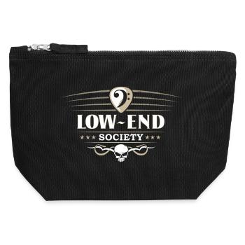 Original Low End Society Bass Gift for Bassist - Canvas Zip Pouch 12 x 13 cm - black - Front