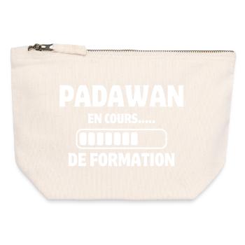 formation apprentissage, apprentis, travail humour - Pochette zippée en toile 12 x 13 cm - blanc naturel - Devant