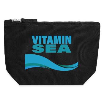 VITAMIN SEA - Canvas Zip Pouch 12 x 13 cm - black - Front