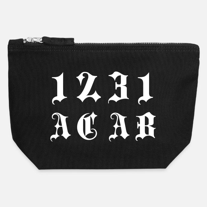 Gothic Monogram 1231 - Canvas Zip Pouch 12 x 13 cm - black