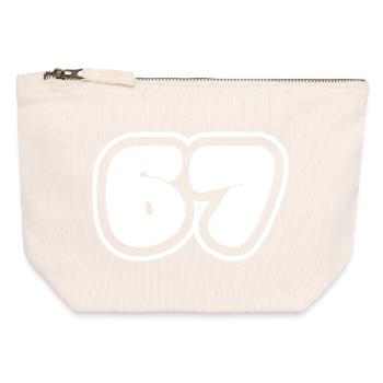 67 number - Canvas Zip Pouch 12 x 13 cm - nature - Front