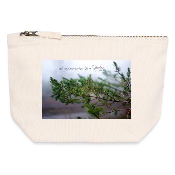 Saison des pluies mondiales - Pochette zippée en toile 12 x 13 cm - blanc naturel - Devant