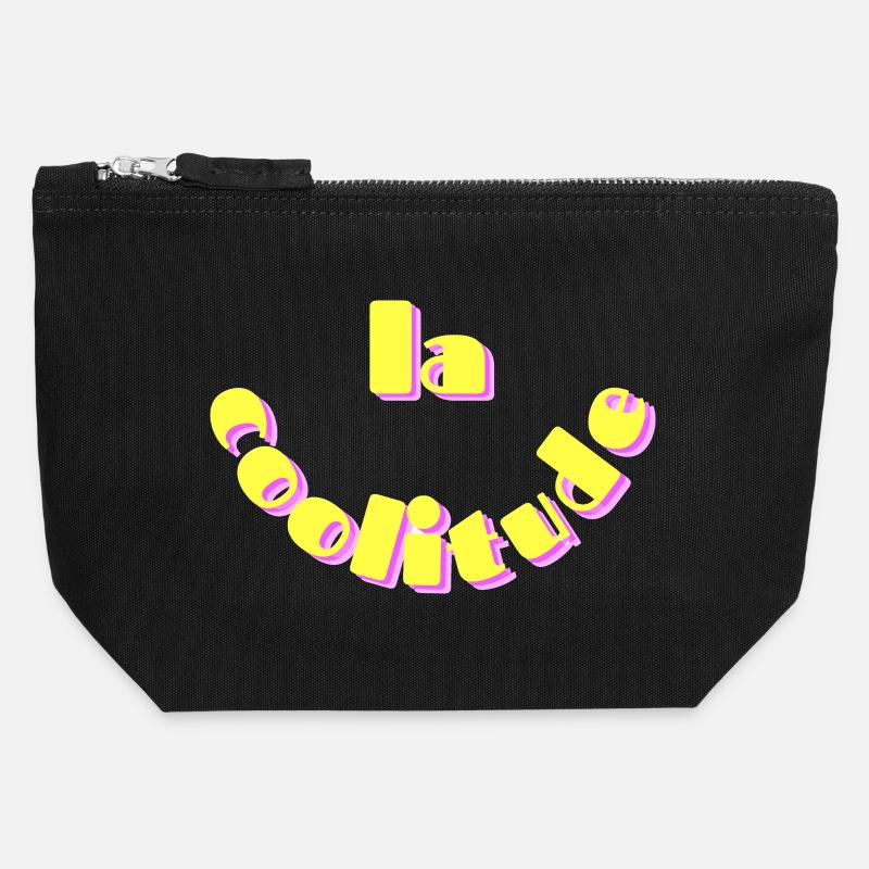 La Coolitude - Pochette zippée en toile 12 x 13 cm - noir
