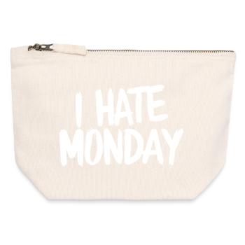 Je déteste Monday Divertente Drôle - Pochette zippée en toile 12 x 13 cm - blanc naturel - Devant