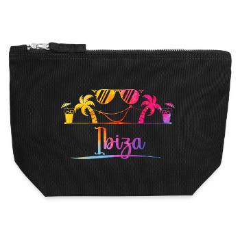 Tropical Beach Groove - Canvas Zip Pouch 12 x 13 cm - black - Front