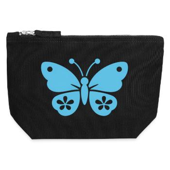 Schmetterling blue - Canvas Reißverschluss-Täschchen (12 x 13 cm) - Schwarz - Vorne