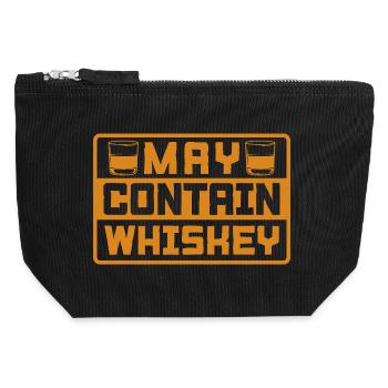 Peut contenir du whisky Drôle d’illustration de citations pour les amateurs de bourbon - Pochette zippée en toile 12 x 13 cm - noir - Devant