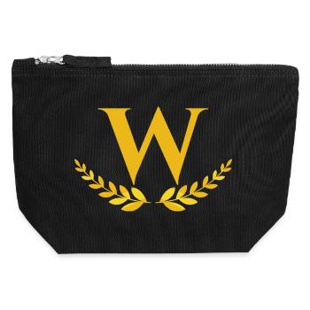 W - Canvas Zip Pouch 12 x 13 cm - black - Front