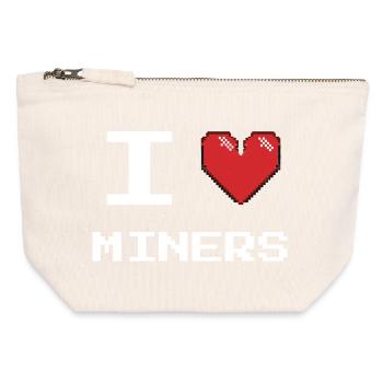 I love Miners Retro Herz - Canvas Reißverschluss-Täschchen (12 x 13 cm) - Naturweiß - Vorne