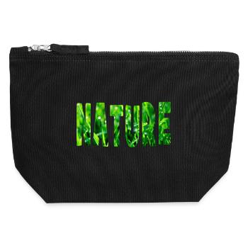 nature - Canvas Reißverschluss-Täschchen (12 x 13 cm) - Schwarz - Vorne