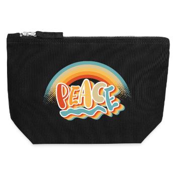 Peace Peace Freedom No War Peace Sign - Canvas Zip Pouch 12 x 13 cm - black - Front