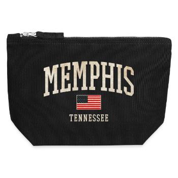 Memphis Tennessee Vintage Flag - Canvas Reißverschluss-Täschchen (12 x 13 cm) - Schwarz - Vorne