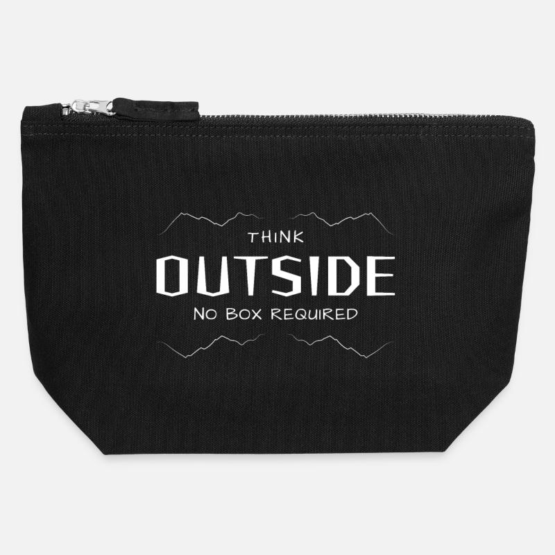 Think Outside - Lateral thinking without a box. - Canvas Zip Pouch 12 x 13 cm - black