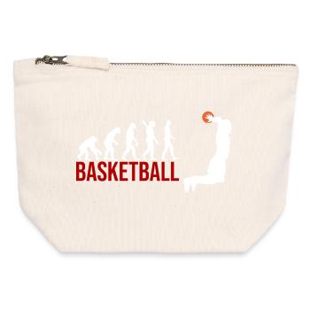 Evolution Basketball - Canvas Reißverschluss-Täschchen (12 x 13 cm) - Naturweiß - Vorne