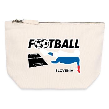 Fußball Fieber Slovenien - Canvas Reißverschluss-Täschchen (12 x 13 cm) - Naturweiß - Vorne