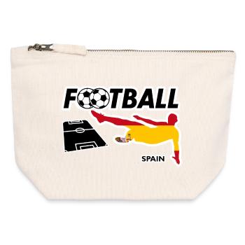 Fußball Fieber Spanien - Canvas Reißverschluss-Täschchen (12 x 13 cm) - Naturweiß - Vorne