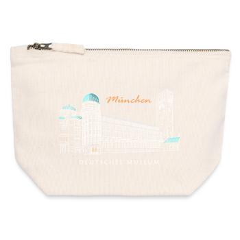 Munich Deutsches Museum Hand Drawing - Canvas Zip Pouch 12 x 13 cm - nature - Front