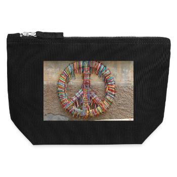 Peace is international - Canvas Reißverschluss-Täschchen (12 x 13 cm) - Schwarz - Vorne