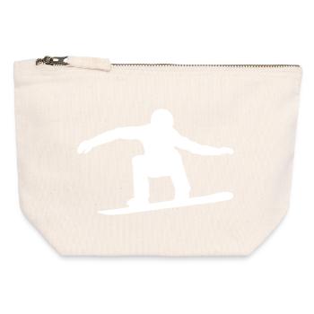 Snowboarder Silhouette Winter Sport Schnee - Canvas Reißverschluss-Täschchen (12 x 13 cm) - Naturweiß - Vorne