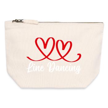 Danse en ligne Cowboy Danseuse en ligne Danse en ligne - Pochette zippée en toile 12 x 13 cm - blanc naturel - Devant