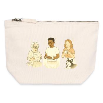 Everyday family life - Canvas Zip Pouch 12 x 13 cm - nature - Front